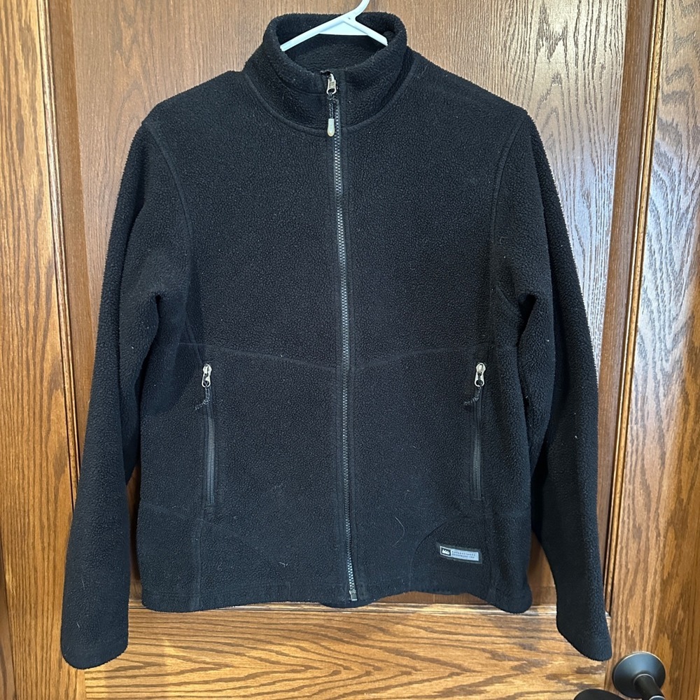 REI Recreational‎ Equipment Inc Black Fleece Zip Up Jacket Women